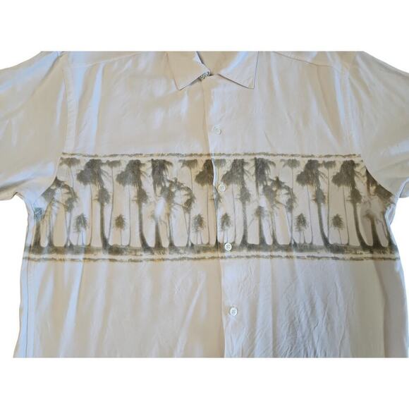 Nautica Men's Linen Hawaiian Button Down Shirt Sz Large - Picture 4 of 5